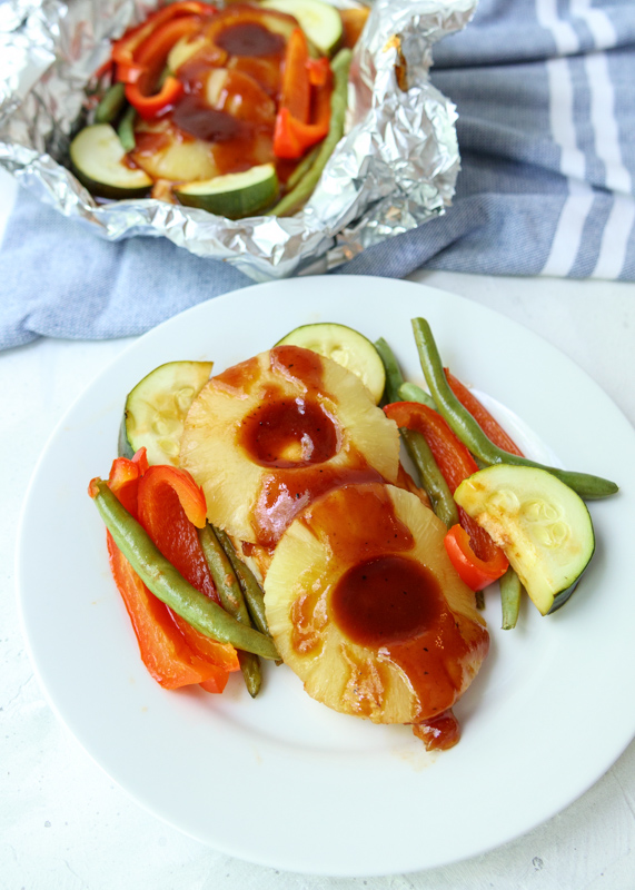 Pineapple BBQ Chicken Foil Packets 